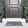 Tapete de Piso de Azulejo Floral Retrô Estilo Americano Transfronteiriço para Entrada, Resistente a Manchas e Fácil de Manter, Tapete de Entrada de Veludo Cristal Doméstico