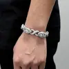 Pulsera de Cadena Cubana con Ojos Infinitos y Número 8 de Zirconia Hip-Hop Transfronterizo Europeo y Americano 15 mm Pulsera para Hombre Accesorios Calientes
