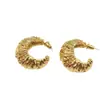 Pendientes de botón de plata 925 con estilo metálico en forma de C, de moda, para commuting, nicho, joyería, diseño de malla europeo y americano, remaches
