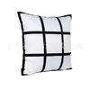 Funda de Almohada Lisa Patrón de Nueve Cuadrículas 40*40cm Terciopelo Piel de Durazno Funda de Cojín Estampada por Transferencia Térmica para Sofá Silla con Cremallera Decoración del Hogar