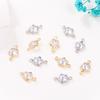 Zircón con Borde Incrustado con Colgante Pequeño Colgante Color Relleno de Oro Conservador de Color Forma Geométrica DIY Hecho a Mano Pendientes Colgante Accesorios 21