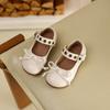 Zapatos de Cuero de Moda para Niñas Otoño 2025 Nuevos Zapatos de Princesa de Boca Baja para Niños Suela Suave Zapatos de Cuero de Suela Suave para Bebé Negros