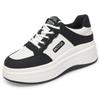 Sapatos brancos de couro macio femininos novos de outono sola grossa estilo retrô Hong Kong moda Coringa tênis casual uma geração de cabelo