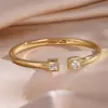 RAKOL Moda Luxo Leve Cobre Incrustado Zircônia Trevo de Quatro Folhas Aberto Ajustável Pulseira Feminina Nicho Toque de Alto Padrão Joia de Mão