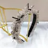 Elegante diadema vintage con estampado de leopardo y dientes para mujer, diadema de lujo de cristal de alta gama con dientes para volumen craneal alto y cabello suelto
