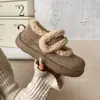 Zapatos Sangpo de Piel Suave con Piel Integrada tipo Papa Mary Janes 2026 Nuevos Slip-on de Velcro Estilo Coreano Zapatos de Nieve Birken de Algodón