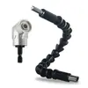 Yunbei Negro Eje Flexible 300mm Tubo Suave Adaptador de Punta Plateado Base Negra Broca de Diez Agujeros Set de 25 mm