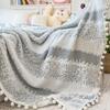 Manta Multifuncional Jacquard Bicolor Catiónica Manta Dormitorio Sofá Manta Bola de Pelo Manta para Siesta de Oficina