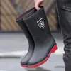 Botas de chuva, tamanhos 39-48, design simples, impermeáveis, com punhos elásticos, tamanho extra grande, unissex, quentes, impermeáveis, forradas com fleece, removíveis e antiderrapantes, botas femininas