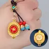 Imitação de cobre novo rico mundo zodíaco chaveiro tartaruga concha doze zodíaco carro chave pingente cênico quente