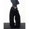 Pantalones Vaqueros Rectos de Moda Artísticos Nuevos Estilo Americano Cleanfit Sueltos Pantalones Adelgazantes de Otoño/Invierno para Hombres y Mujeres