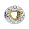 Panjia Nuevo Caliente Oro y Plata Pedrería Amor Trébol de Cuatro Hojas Pato Amarillo Corona Accesorios para Joyería DIY con Cuentas Mano