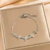 Pulseira Rombo de Zircônia Exquisita Estilo Coreano de Luxo Leve para Mulheres, Design de Nicho, Pulseira Doce Versátil da Moda