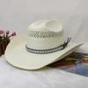 Sombrero de Paja Panama Occidental de Grano Fino de Cinco Puntas para Hombre, Sombrero de Vaquero, Sombrero de Caballero, Sombrero de Sol para Playa, Superventas Transfronterizo de Amazon