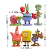 Decoração de Bolo Cena Criativa Bob Esponja PaiDa Estrela Lula Molusco Irmão Lula Molusco Boneco de 6 Peças Decoração de Bolo Plug-in