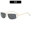 Estilo Hot Girl Y2K Gafas de Sol Metálicas Sin Marco Versátiles Moda Europea y Americana Estilo Callejero Protección Solar para Vacaciones Gafas de Sol Transfronterizas para Mujer