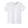 Camiseta Blanca de Algodón Puro para Niños Tie-Dye Padre-Hijo Blanco Liso Manga Corta Niños Vacío Manga Corta Pintada a Mano Graffiti Camiseta Blanca 100% Algodón