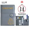 Viagem Internacional Porta-Passaporte de Couro PU Capa Protetora Anti-Roubo RFID Armazenamento de Documentos Porta-Cartão Bolsa para Passaporte Atacado