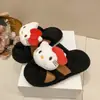 Pantufas de Pelúcia de Gatinho Fofo para Mulheres 2025 Outono e Inverno Novo Estilo Casa Solado Macio Antiderrapante Confortáveis Pantufas de Desenho Animado