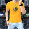 Camiseta de manga corta para hombre ajustada 2024 Nueva Marca de Moda Combinable Camiseta de cuello redondo Manga corta Verano Top para hombre