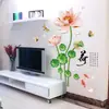 Sofá da Sala de Estar Adesivos de Parede para Fundo de TV Quarto Estudo Papel de Parede Decorativo Adesivos Adesivos de Parede Flor de Lótus Nus