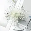 Flor Artificial de Plástico Crisântemo Perfurado com Agulha Flor Falsa DIY Flor Única Pequena Onagra Flor de Grampo Material para Adorno de Cabeça Kit Adereço para Fotografia de Casa