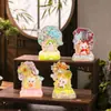 Caixa Surpresa Flor Espiritual de Nove Caudas Estilo Chinês Raposa Brilhante Figura Colorida Ornamento de Mesa Decoração de Mesa de Escritório Presente