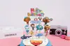 Decoração de bandeirinha porco bolo cena de cozimento plug-in conjunto de cartões fundo do mar