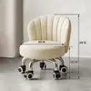Banqueta Giratória Doméstica com Encosto, Banqueta Pequena com Rodas, Banqueta Baixa, Banqueta Redonda, Banqueta de Preenchimento de Costura, Banqueta Móvel, Banqueta de Aprendizagem Infantil