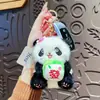 Llavero Auténtico de Peluche con Forma de Flor de Panda de la Fortuna, Lindo Muñeco de Dibujos Animados, Colgante para Bolso de Niña, Pequeño Regalo Exquisito