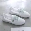Sapatos Rasos Brancos Slip-On para Mulheres, Novo Estilo Verão 2026, Sola Macia, Tênis Casuais Esportivos Modernos e Versáteis para Gestantes