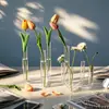 Tubo de Ensaio Vaso de Vidro Recipiente de Pequeno Diâmetro Arte Sala de Estar Ornamento Vintage Arranjo de Flores Vaso de Flores de Alta Qualidade Luxo Leve Retrô