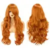 Peruca de animação cos transfronteiriça franja oblíqua multicolorida 80cm universal longo cabelo cacheado alta temperatura peruca de seda cobertura total da cabeça atacado