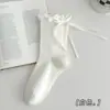 Meias Japonesas de Renda com Laço para Outono para Mulheres, Meias Baggy com Babados Estilo Ballet, Sapatos Pequenos de Couro para Uniforme JK com Meias