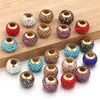 Argila Macia Shambhala Cravejado com Diamantes Buraco Dourado Buraco Grande Contas Coloridas Contas de Argila Coloridas Pulseira DIY Colar Contas Soltas Acessórios de Joias