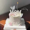 2026 Día de las Madres Decoraciones de Pastel de Moda Perla Blanca Adorno para Mamá Hermosa Mariposa Topper de Cumpleaños para Mamá