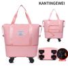 Bolsa de viagem de grande capacidade camada dupla estendida roda universal destacável capa de viagem curta carrinho Oxford fitness anti-bolsa