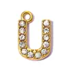 Pingente de Aço Inoxidável com 26 Letras Inglesas Cravejadas de Diamante DIY para Mulheres A-Z Brincos Pulseira Colar Pingente de Joia em Aço Titânio