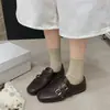 Zapatos Pequeños de Cuero Brogues Tallados Retro para Mujer 2026 Nuevos de Otoño Más Vendidos Mocasines con Hebilla Mary Janes Zapatos de Vestir