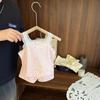Conjunto de Ropa de Casa de Verano para Niñas Bebé a la Moda Bebé Lindo Encaje Dibujos Animados Floral Tirantes Shorts Pijamas