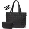 Spot Transfronteiriço 2024 Nova Bolsa Tote de Grande Capacidade Moda Trendy Acolchoada Bolsa de Ombro Feminina de Algodão Bolsa para Computador