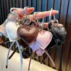 Llavero de Corazón de Cuero PU, Colgante de Corazón para Mochila, Correa para Teléfono de Cuerda Trenzada, Llavero Personalizado, Regalo Pequeño