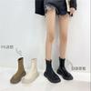 Botas curtas femininas 2022 outono e inverno Nova moda celebridade da internet versátil cor sólida Martin plataforma outono botas curtas finas