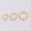 Anillo de Oro de 18 Quilates Relleno que Conserva el Color, Doble Agujero, Anillo Redondo de Encaje con Cuentas, Anillo de Cuentas, Anillo de Cuentas con Hilo de Cristal Perla para Manualidades