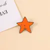 Broche Divertido e Original em Forma de Estrela Laranja de Cinco Pontas, Insígnia de Metal Pintado, Acessórios de Pino para Casacos e Roupas Atacado