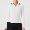 Camiseta Deportiva de Manga Larga Transfronteriza para Mujer, Ligera, Transpirable, Alta Elasticidad, Cuello en V, Aspecto Adelgazante de Otoño, Ropa de Yoga, Top Básico