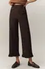 Bestseller Transfronterizo Europeo y Americano Pantalones de Cuadros, Lunares, Estampado de Leopardo de Cintura Alta de Pierna Ancha para Mujer con Bolsillos, Volantes, Nueve Décimas, Micro Campana, Pantalones Casuales