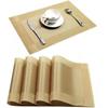Jogo americano quadrado simples com isolamento térmico, estrutura à prova de óleo, jogo americano de PVC, faça você mesmo, recortável, lavável, à prova d'água, jogo americano de hotel ocidental