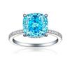 Anillo Tong Lin de plata esterlina S925 con diamantes de alto carbono y corte de flor de hielo de 5 quilates con fuegos artificiales, 10 x 10, color cuadrado grueso
