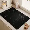 Tapete Drenante Simple de Mármol al por Mayor Tapete Absorbente de Agua Antideslizante de Tierra de Diatomeas para Encimera Tapete para Mesa de Comedor Tapete para Fregadero de Cocina